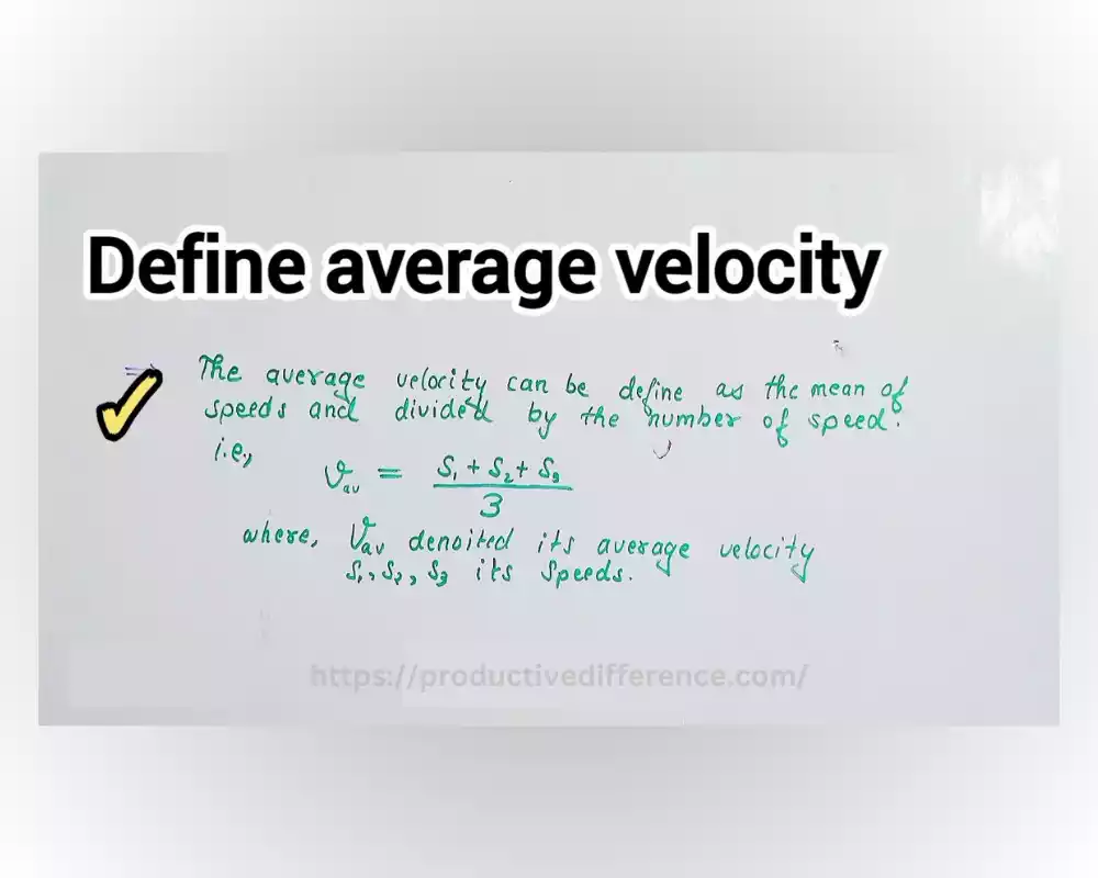 Definition Of Average Velocity